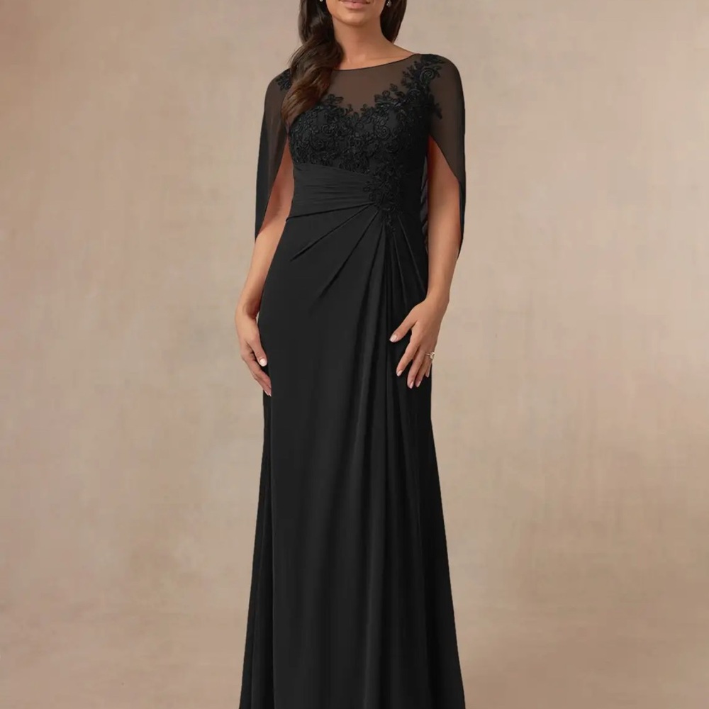 Elegant Black Mother of the Bride Evening Gown - NWOT size 12